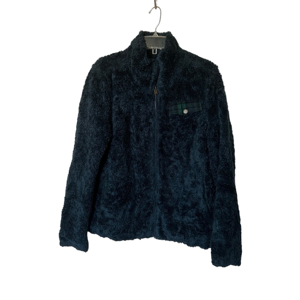 Pendleton Fleece Sherpa Full Zip Navy Blue Jacket Women's Size Large